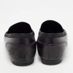 Chanel Black Leather CC Loafers Size 38
