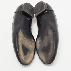Chanel Black Leather CC Loafers Size 38