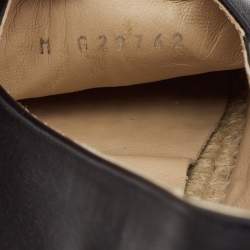 Chanel Black Leather CC Espadrille Flats Size 38