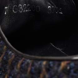Chanel Blue/Black Tweed and Leather Cap Toe CC Low Top Sneakers Size 37.5