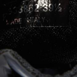 Pre Owned Chanel Black PVC and Patent Leather CC Low Top Sneakers Size 39.5