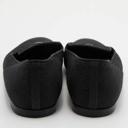 Pre Owned Chanel Black Fabric CC Slip On Smoking Slippers Size 39.5