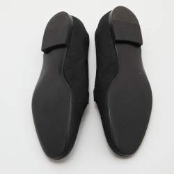 Pre Owned Chanel Black Fabric CC Slip On Smoking Slippers Size 39.5