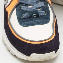 Chanel Multicolor Suede and Fabric CC Sneakers Size 37