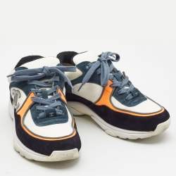 Chanel Multicolor Suede and Fabric CC Sneakers Size 37