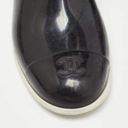 Chanel Black Rubber CC Cap Toe Rain Boots Size 41