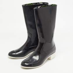 Chanel Size 41 Ivory Camellia Jelly Rain Boot 1216c14