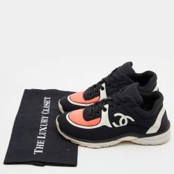 Chanel Tri Color Neoprene CC Low Top Sneakers Size 38