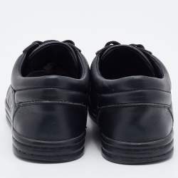 Pre Owned Chanel Black Leather CC Low Top Sneakers Size 37