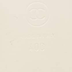 Pre Owned Chanel White Leather CC Strappy Sandals Size 40