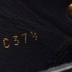 Pre Owned Chanel Black Leather CC Derby Ankle Boots Size 37.5