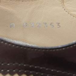 Pre Owned Chanel Cream/Grey Patent Leather CC Oxford Sneakers Size 37.5