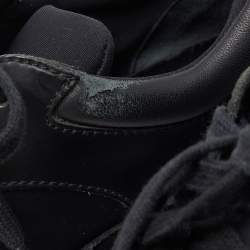 Pre Owned Chanel Black Suede and Fabric CC Low Top Sneakers Size 36.5
