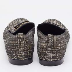 Chanel Black/Gold Tweed Smoking Slippers Size 36