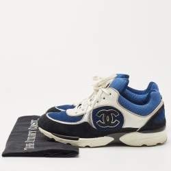 Chanel Multicolor Mesh And Suede CC Low Top Sneakers Size 38