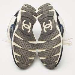 Chanel Multicolor Mesh And Suede CC Low Top Sneakers Size 38