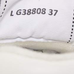 Pre Owned Chanel White Perforated Leather  CC Low Top Sneakers Size 37