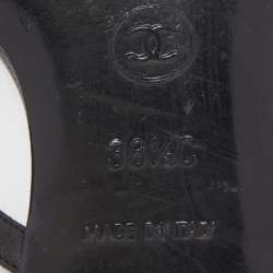 Pre Owned Chanel Black Leather Thong Flats Size 38.5