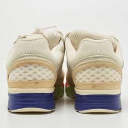 Pre Owned Chanel Multicolor Leather and Suede CC Low Top Sneakers Size 38