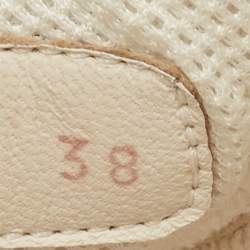 Pre Owned Chanel Multicolor Leather and Suede CC Low Top Sneakers Size 38