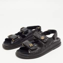 Cloth sandals Chanel Black size 39.5 IT in Cloth - 35897855