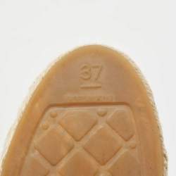 Chanel Two Tone Leather CC Cap Toe Espadrille Flats Size 37 