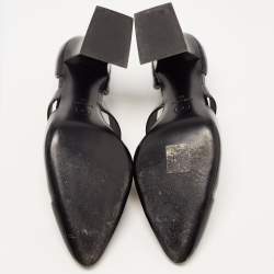 Pre Owned Chanel Black Patent Leather CC D'orsay Pumps Size 39