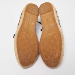 Pre Owned Chanel Leather CC High Top Espadrilles Size 37