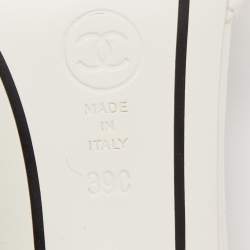 Chanel White Quilted Leather Interlocking CC Logo Slide Sandals Size 39