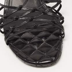 Chanel Black Knotted Leather Strappy Sandals Size 41