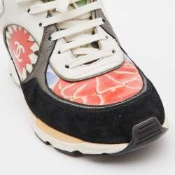 Pre Owned Chanel Multicolor Printed PVC and Leather CC Low Top Sneakers Size 38