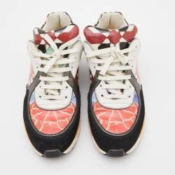 Pre Owned Chanel Multicolor Printed PVC and Leather CC Low Top Sneakers Size 38