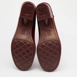 Chanel Burgundy Velvet CC Camellia Embellished Rain Boots Size 41