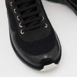 Chanel Black Tweed and Leather Knee High Sneaker Boots Size 37.5