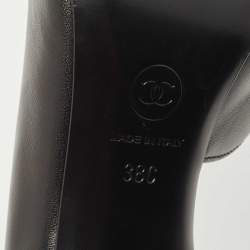 Pre Owned Chanel Black Leather CC D'orsay Pumps Size 38