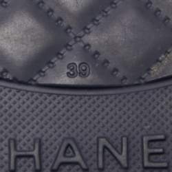 Pre Owned Chanel Tricolor Rubber CC Slides Size 39
