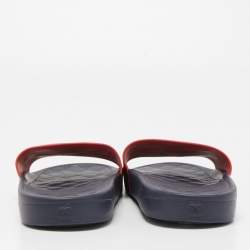 Pre Owned Chanel Tricolor Rubber CC Slides Size 39