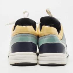 Pre Owned Chanel Tricolor Patent and Leather CC Low Top Sneakers Size 40