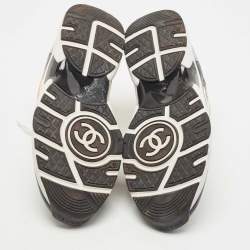 Pre Owned Chanel Tricolor Patent and Leather CC Low Top Sneakers Size 40