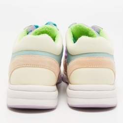 مملوكة مسبقًا Chanel Multicolor Nylon, Leather and Suede CC Low Top Sneakers Size 37.5