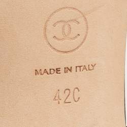 Pre Owned Chanel Black Leather CC Chainlink Slingback Sandals Size 42