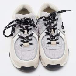 مملوكة مسبقًا Chanel Tricolor Mesh and Suede CC Low Top Sneakers Size 36