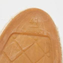 Pre Owned Chanel Gold/Black Lurex Fabric CC Cap Toe Espadrille Flats Size 41