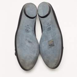 Pre Owned Chanel Black Satin Ballet Flats Size 41