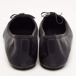Pre Owned Chanel Black Satin Ballet Flats Size 41
