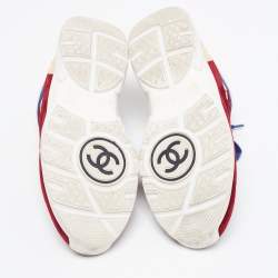 Chanel Multicolor Suede CC Low Top Sneakers Size 38