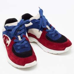 Chanel Multicolor Suede CC Low Top Sneakers Size 38