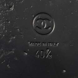 Pre Owned Chanel Multicolor Knit Fabric and Leather Velcro Dad Sandals Size 40.5