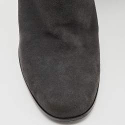Chanel Grey Suede and Leather Knee Length Boots Size 38.5