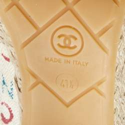 Pre Owned Chanel Multicolor Monogram Toile Canvas Espadrille Pumps Size 41.5